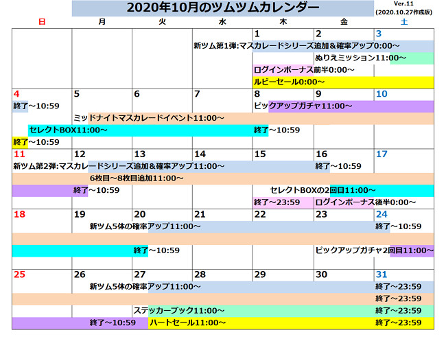 年 月 2020 ツムツム 1